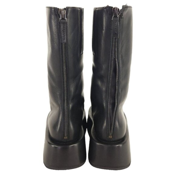Marsell Piattaforma Boots Size 38 US 8 Womens Black Leather AS-IS $1525 - Picture 5 of 11